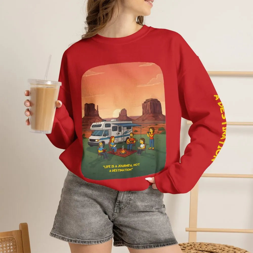 2530713720917751327_2048.jpeg Unisex Heavy Blend™ Crewneck Sweatshirt — "Life Is A Journey-Not A Destination" Design Sitcom-Line