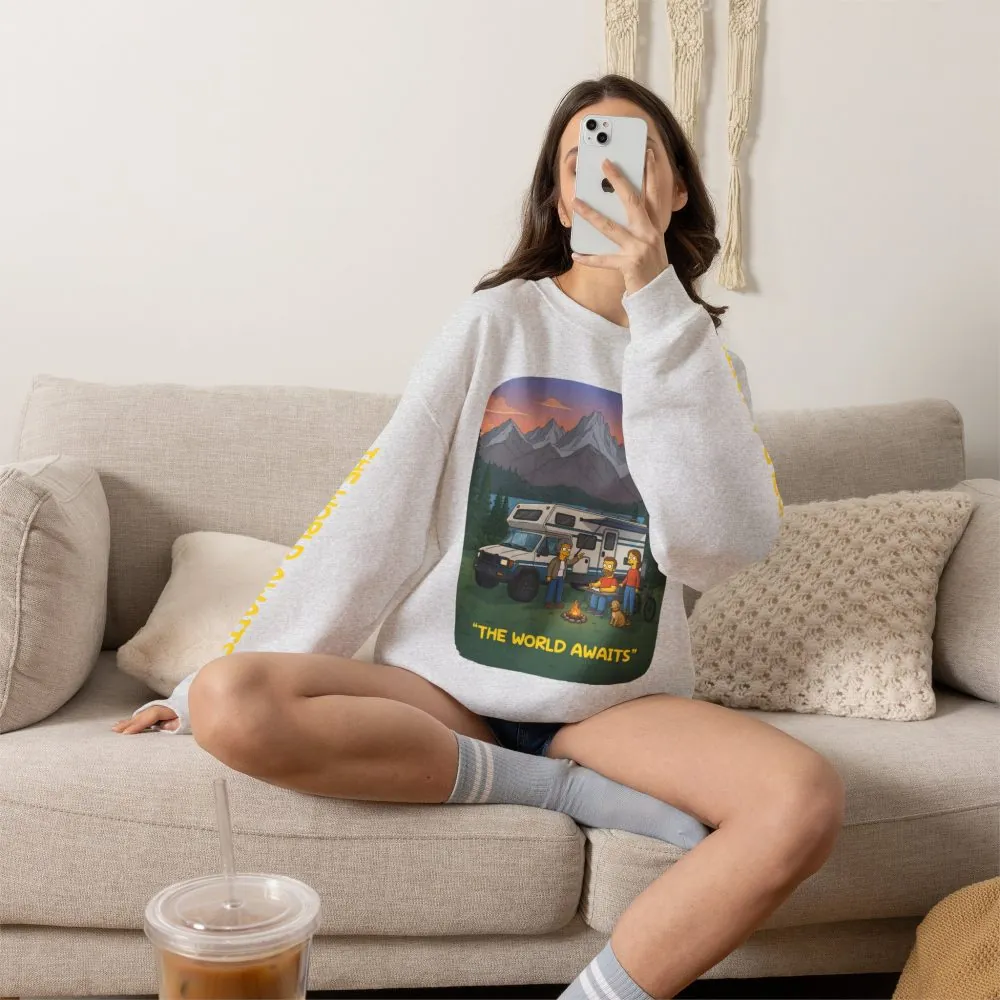 2534268460292458477_2048.jpeg Unisex Heavy Blend™ Crewneck Sweatshirt — "The World Awaits" Design Sitcom-Line