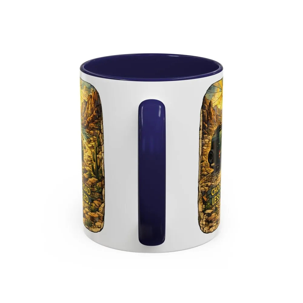2553903035190350997_2048.jpeg Accent Coffee Mug (11, 15oz) — "Choose The Road Less Traveled" Design Cubic-Line