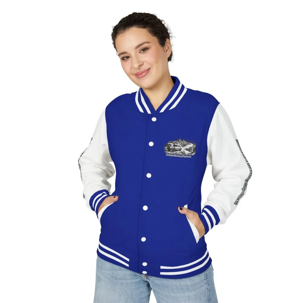 2561405488515997984_2048.jpeg Unisex Heavyweight Letterman Jacket — "Built For The Long Way North" Travel Varsity Coat