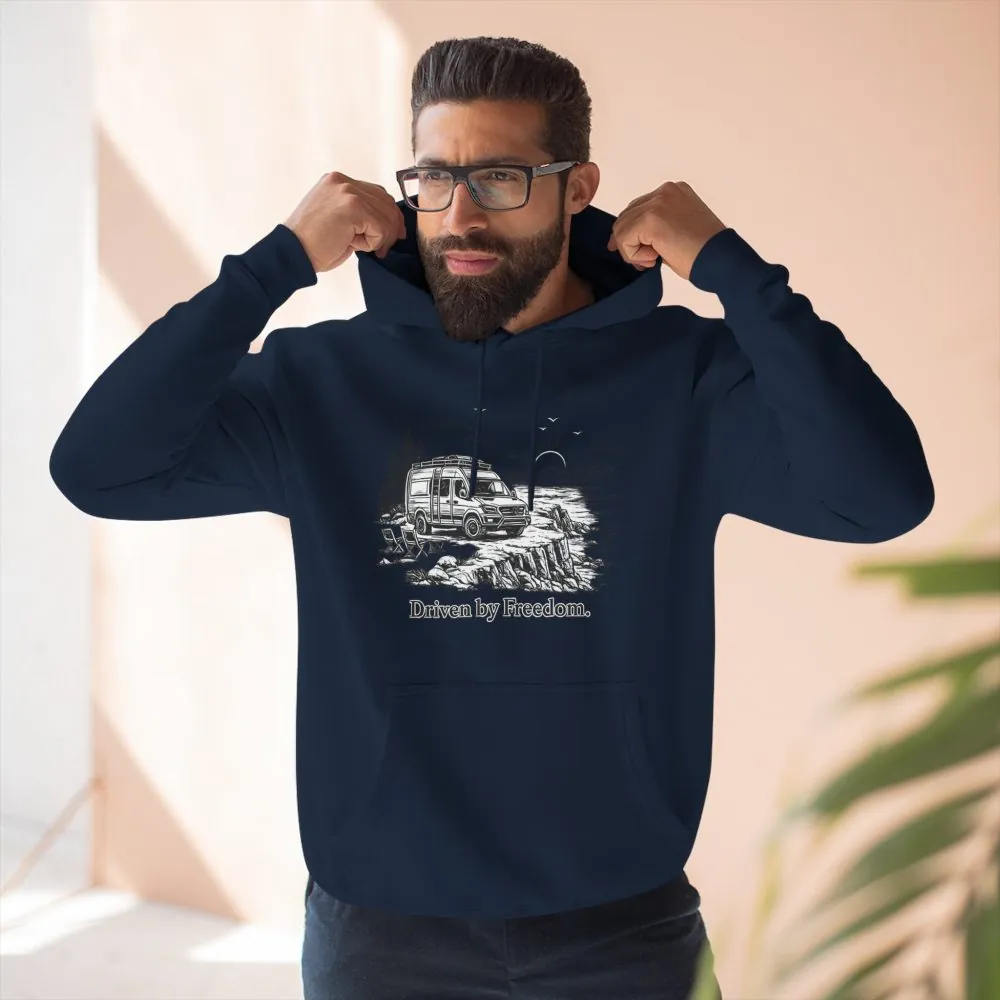 2562751970031300928_2048.jpeg Three-Panel Fleece Hoodie - "Driven By Freedom" Design Minimal-Line