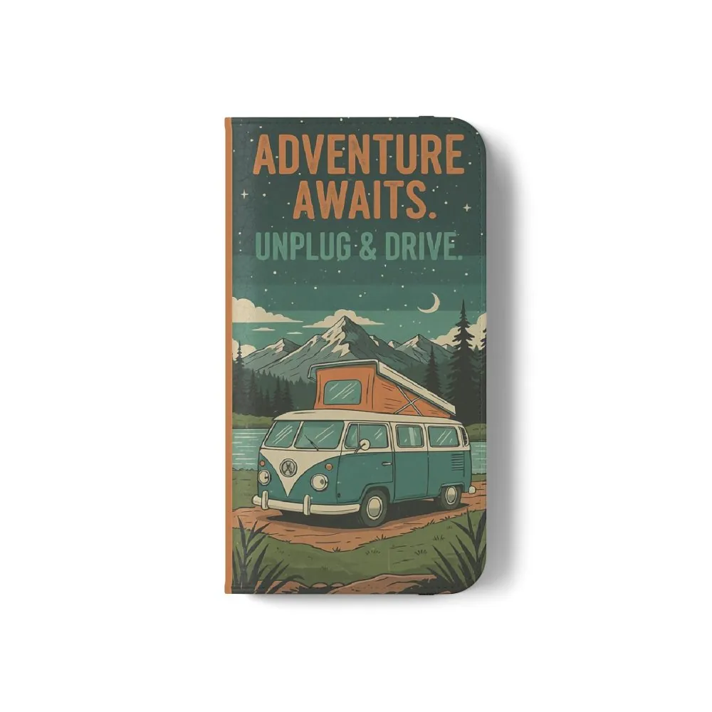 2564299118010248574_2048.jpeg Flip Phone Case — "Adventure Awaits Unplug & Drive" Wallet Case
