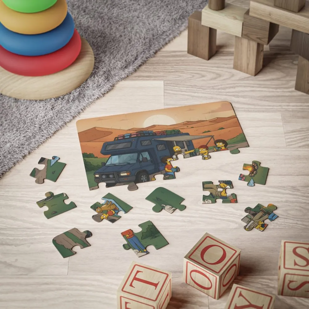Kids' 30‑Piece Camping Puzzle —  Scenic RV Campfire Jigsaw
