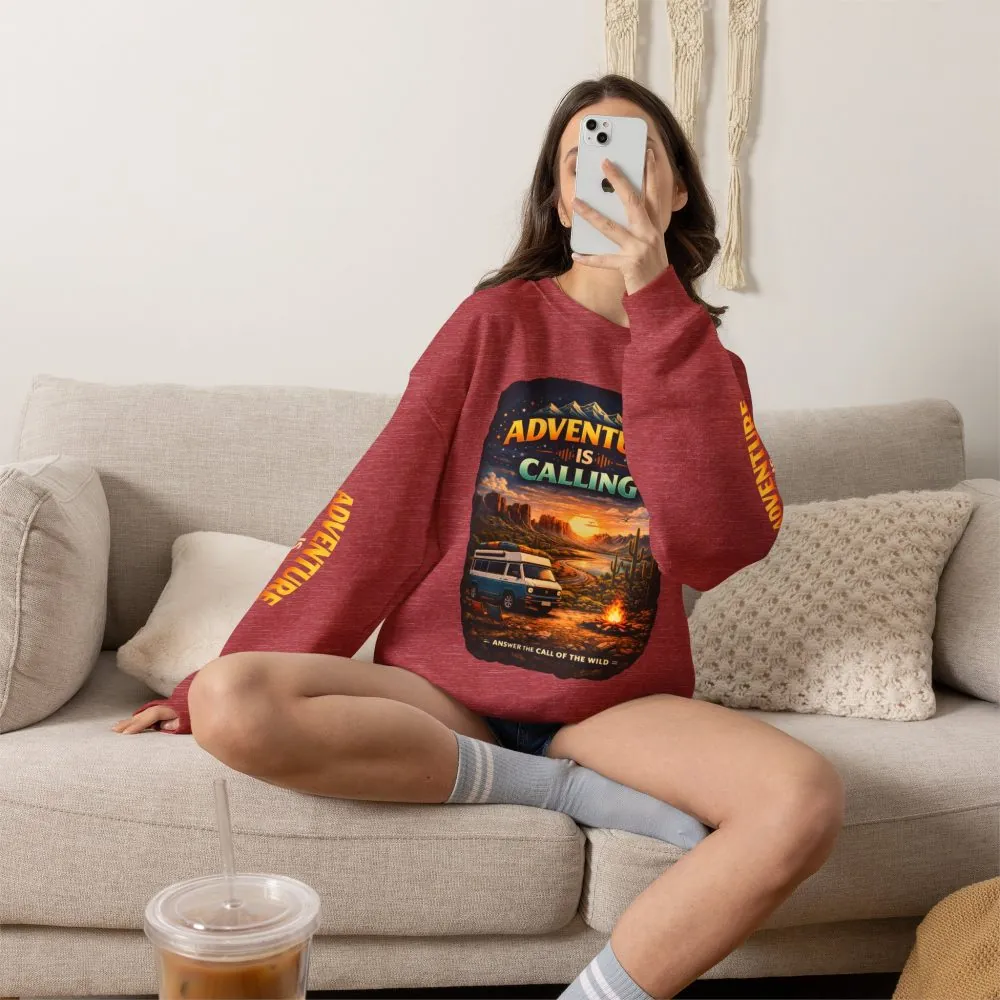 2603361906034083412_2048.jpeg Unisex Heavy Blend™ Crewneck Sweatshirt — "Adventure Is Calling" Design Scenic-Line