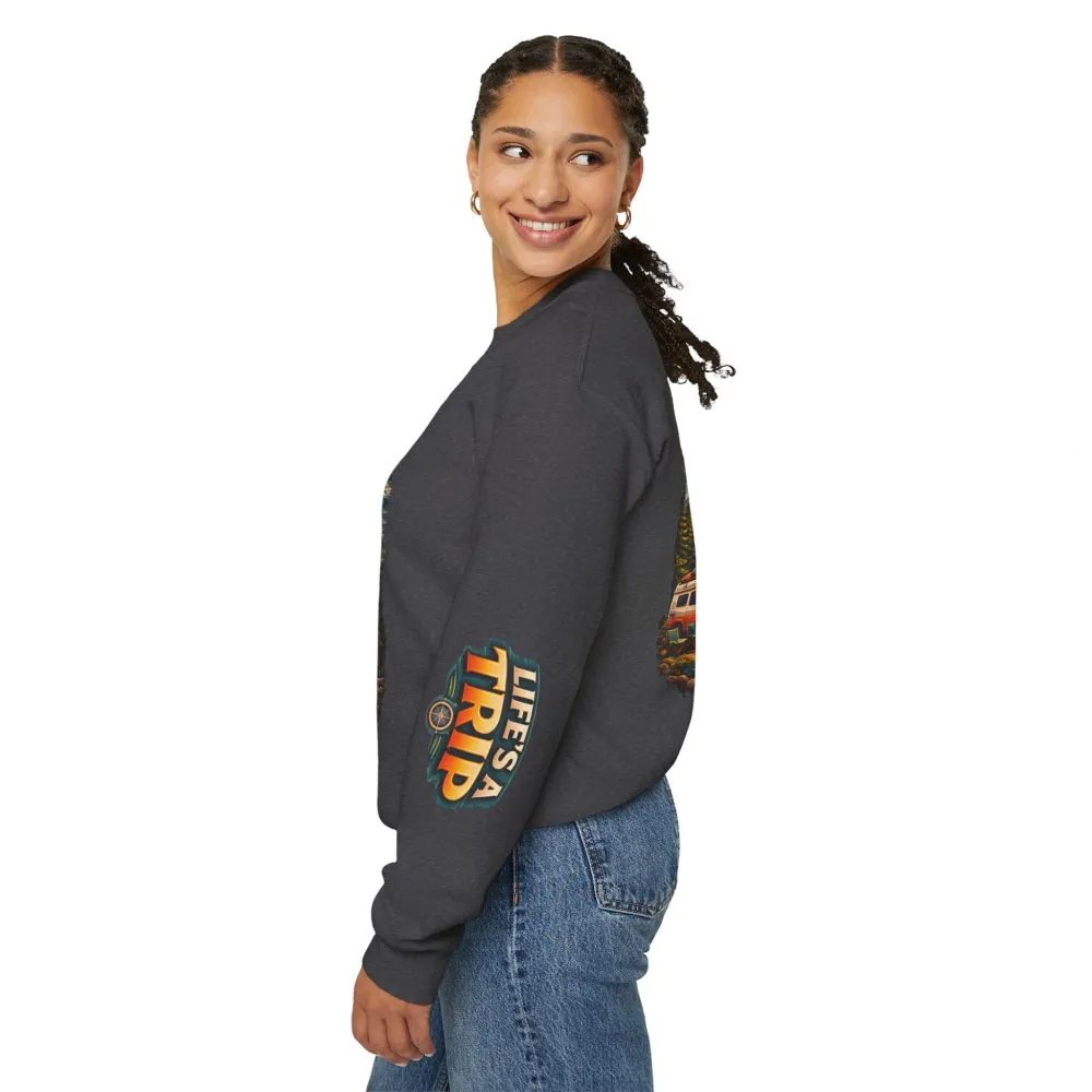 2606093530371159683_2048.jpeg Unisex Heavy Blend™ Crewneck Sweatshirt — "Life s A Trip" Design Scenic-Line