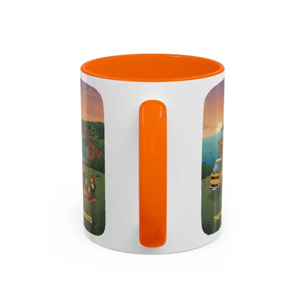 Accent Coffee Mug (11, 15oz) — "The World Awaits" Design Sitcom-Line