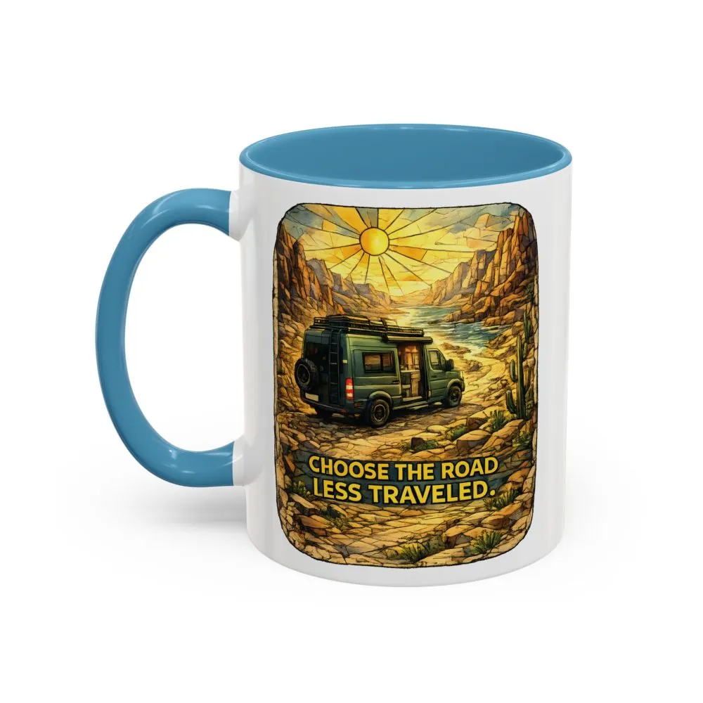 262214529090141000_2048.jpeg Accent Coffee Mug (11, 15oz) — "Choose The Road Less Traveled" Design Cubic-Line