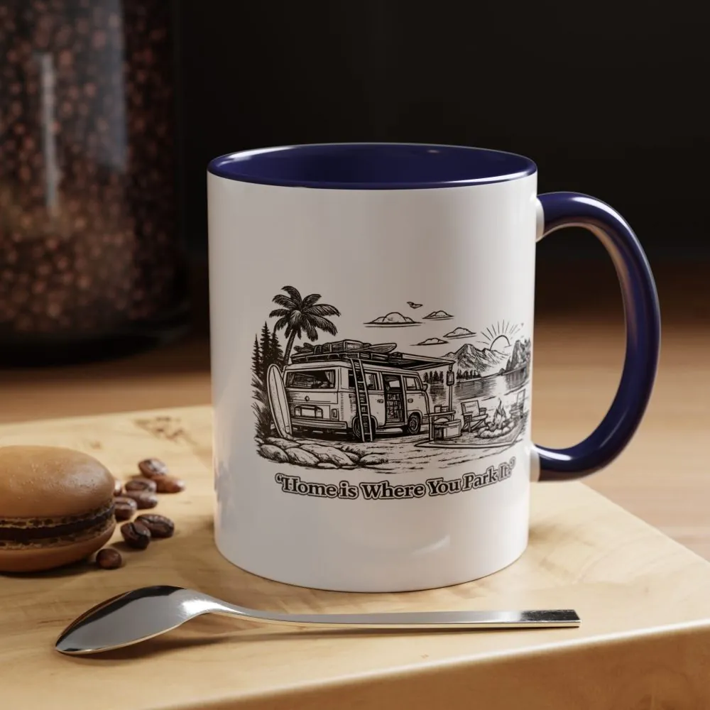 2628713073397840942_2048.jpeg Accent Coffee Mug (11, 15oz) — "Home Is Where You Park It" Design Minimal-Line