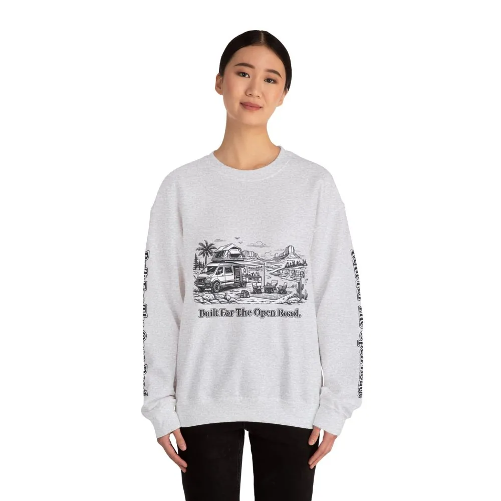 2637271109933487868_2048.jpeg Unisex Heavy Blend™ Crewneck Sweatshirt — "Built For The Open Road" Design Minimal-Line