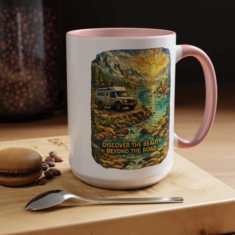 2646049074936162360_2048.jpeg Accent Coffee Mug (11, 15oz) — "Discover The Bieuty Beyond The Road" Design Cubic-Line