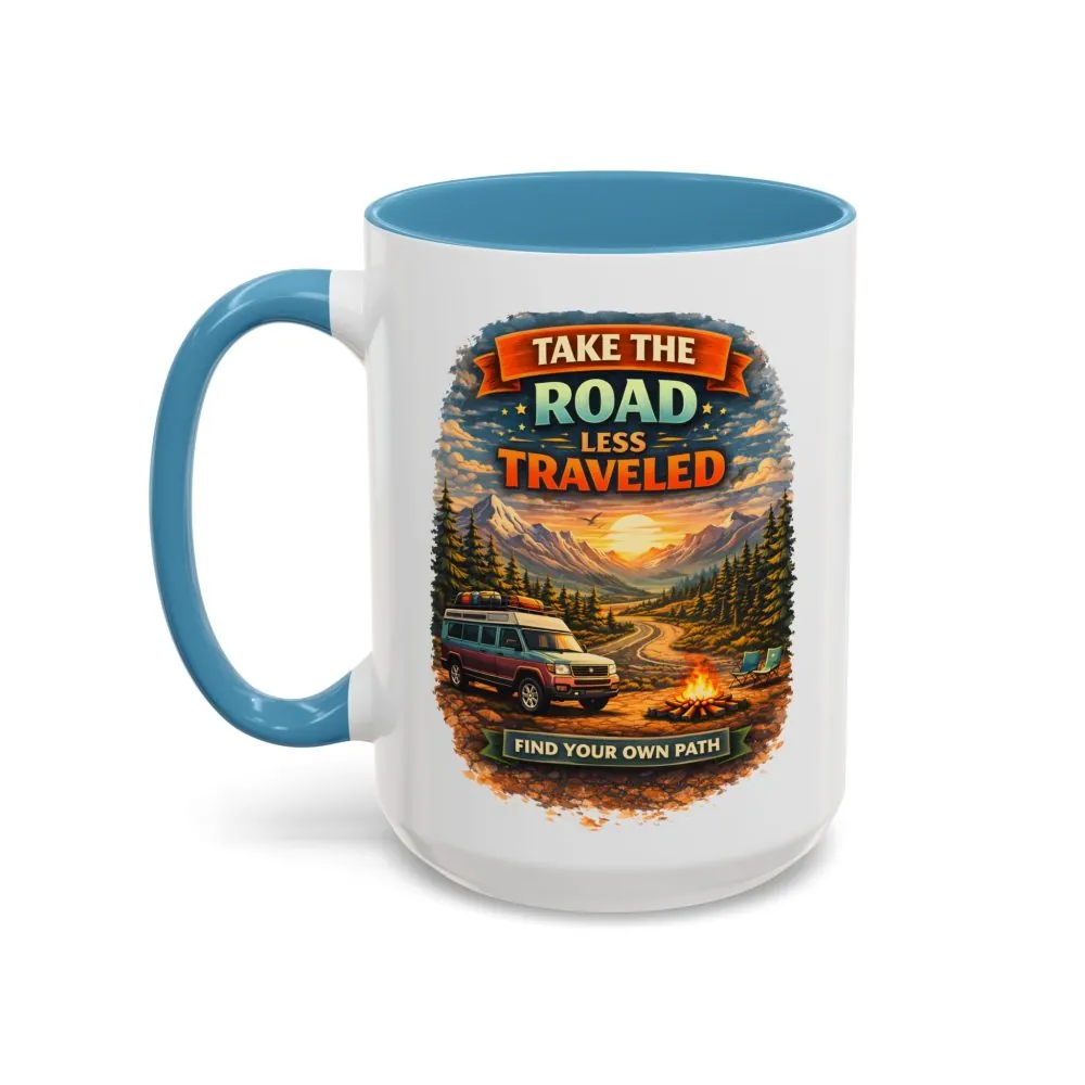 2646167658209571265_2048.jpeg Accent Coffee Mug (11, 15oz) — "Take The Road Less Traveled" Design Scenic-Line