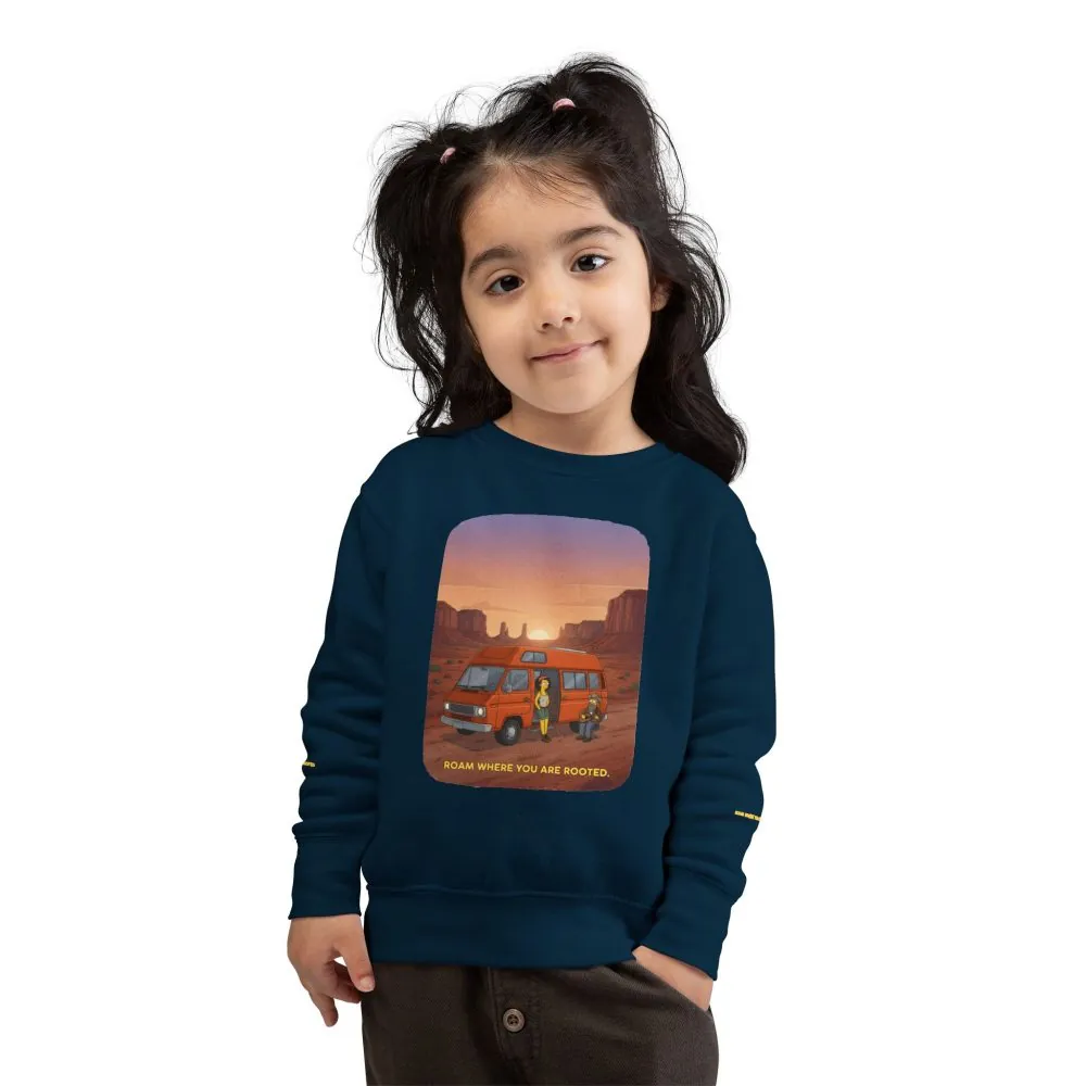 2658903586289982278_2048.jpeg Toddler Sweatshirt - "Roam Where You Are Rooted" (Design Sitcom-Line)