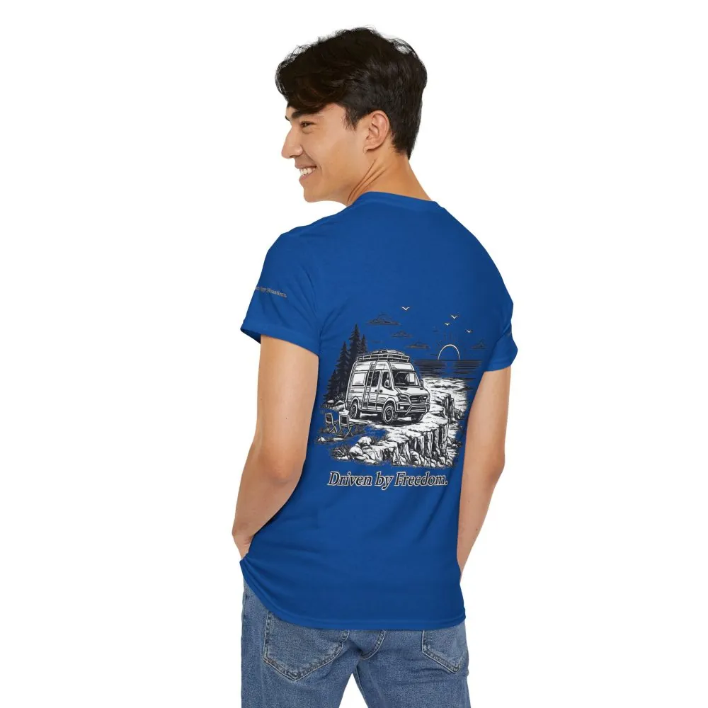 2667890110326522641_2048.jpeg Unisex Heavy Cotton Tee — ""Driven By Freedom" Design Minimal-Line