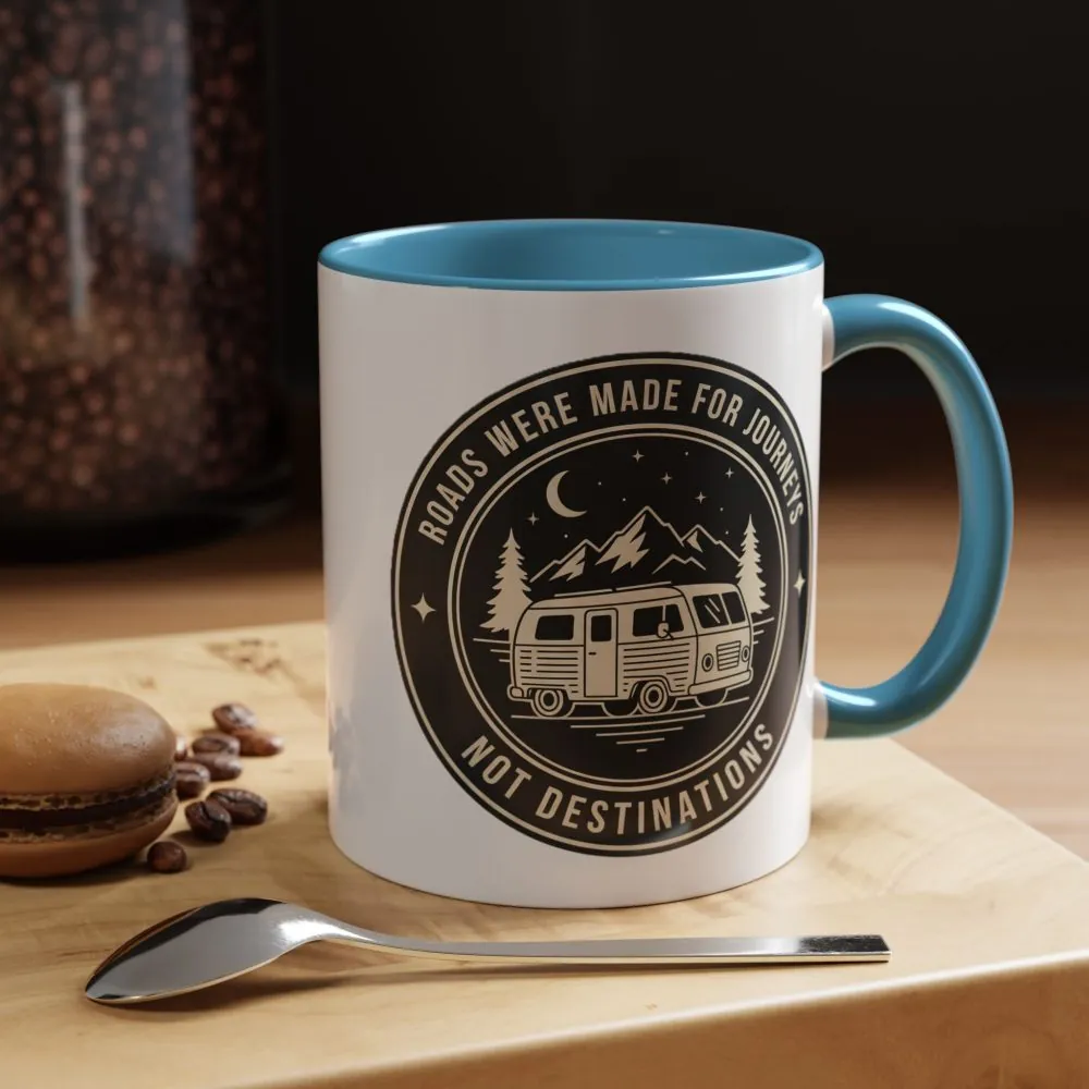2670732155631124354_2048.jpeg Coffee Mug — 'ROAD WHERE MADE FOR JOURNEYS-NOT DESTINATIONS' (11/15oz) (Both sides printed)