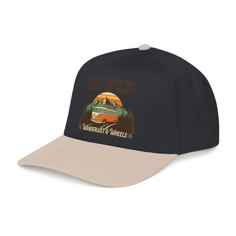 Baseball Cap - "Home Is Where You Adventure Awaits" Mid Profile Baseball Cap