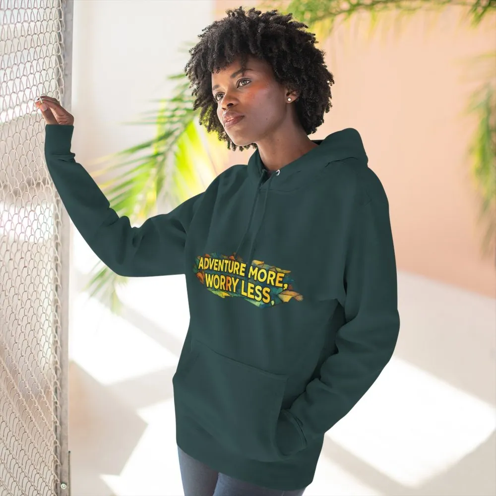 2679911505692015513_2048.jpeg Three-Panel Fleece Hoodie - "Adventure More Worry Less" Design Cubic-Line