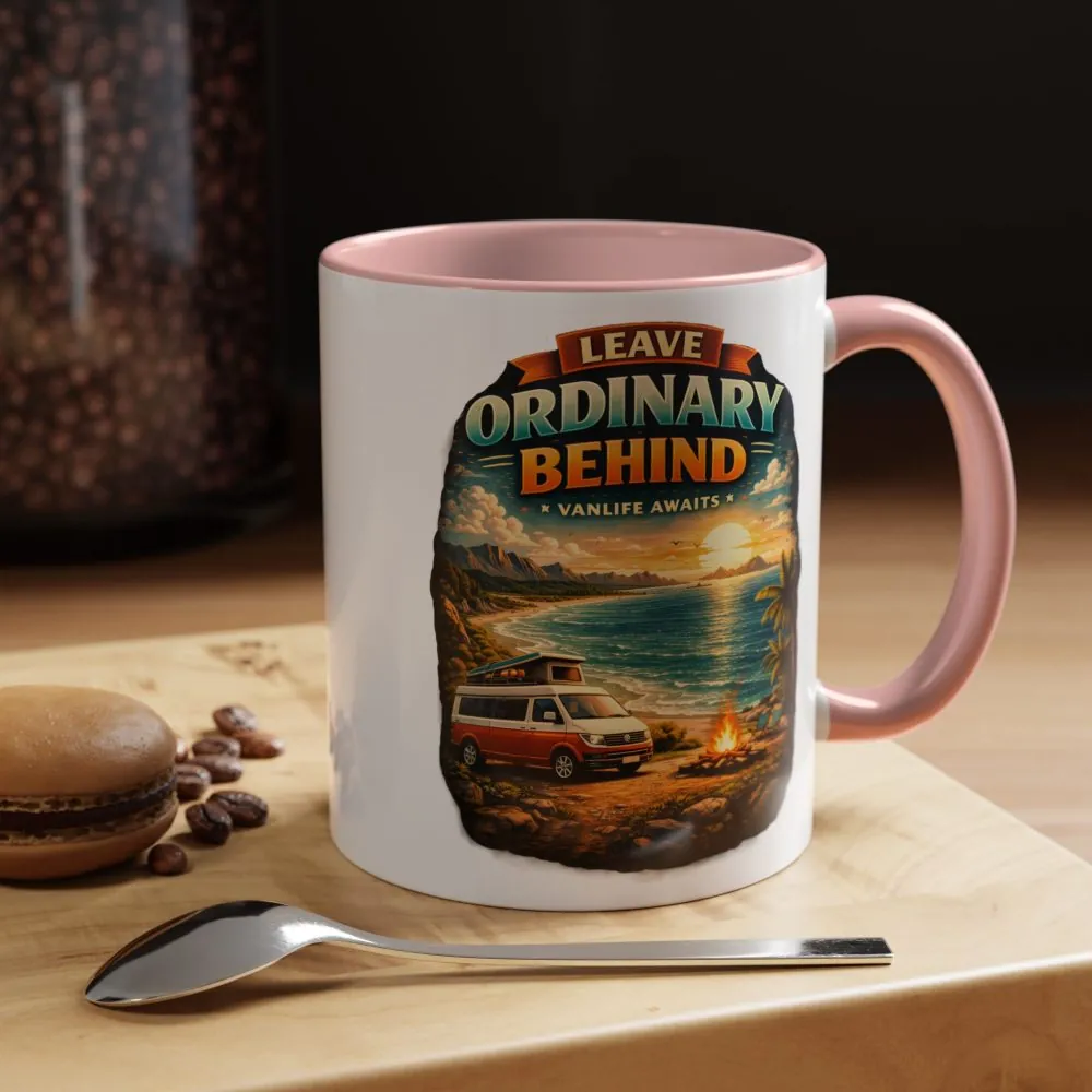 Accent Coffee Mug (11, 15oz) — "Leave Ordinary Behind" Design Scenic-Line