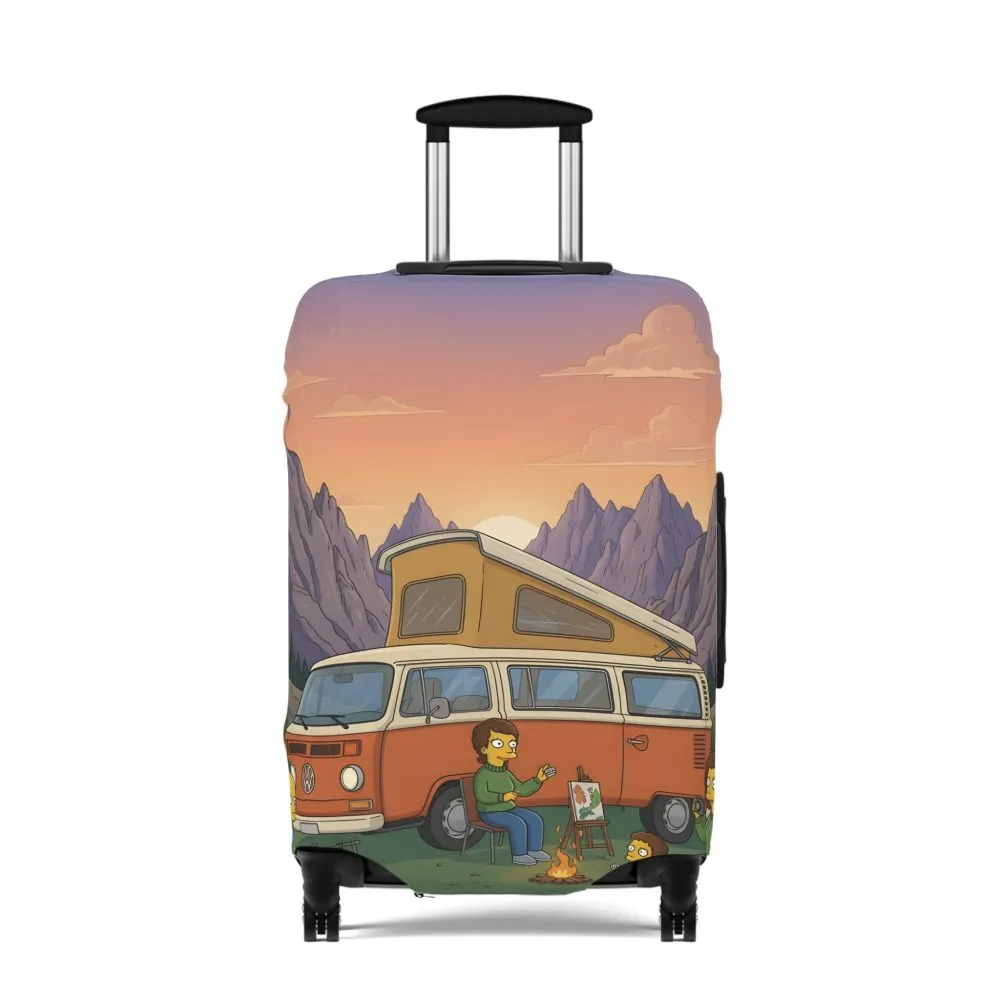 Luggage Cover — Adventure Camper Sketch Travel Suitcase(Design Sitcom-Line)