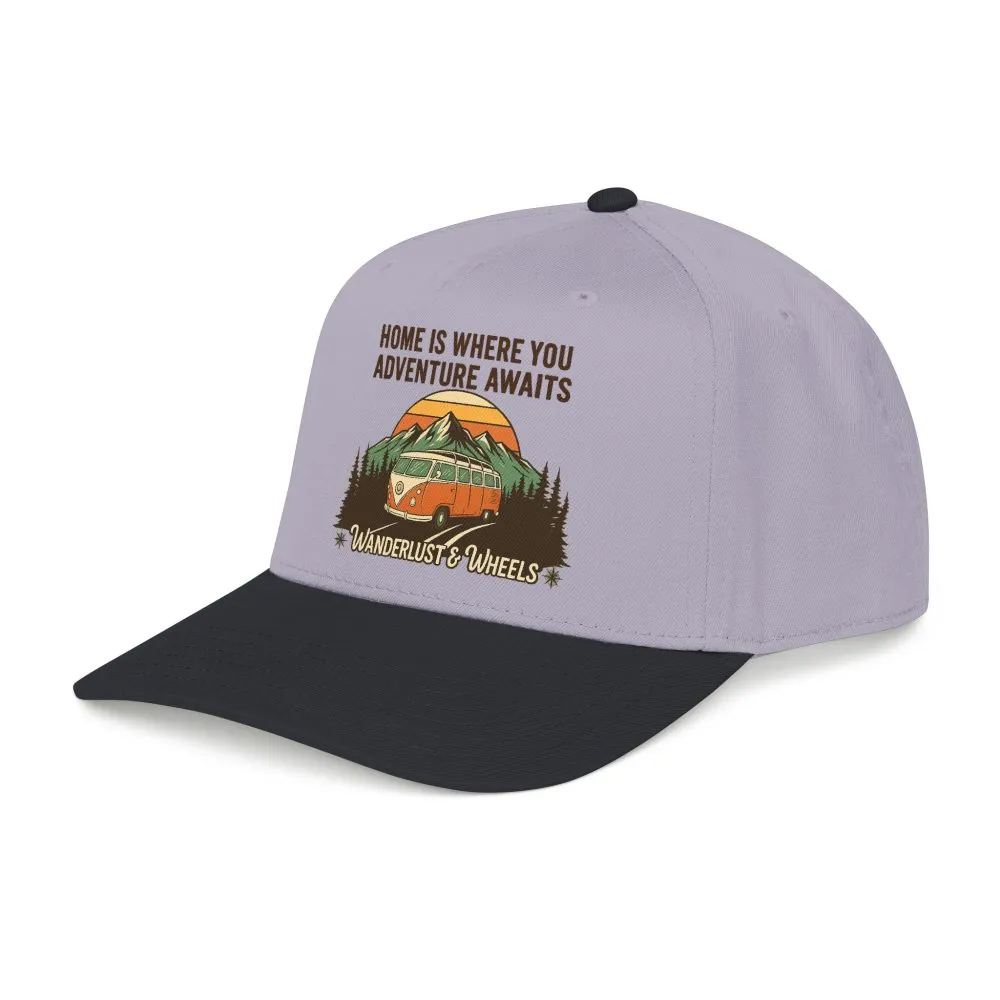 Baseball Cap - "Home Is Where You Adventure Awaits" Mid Profile Baseball Cap
