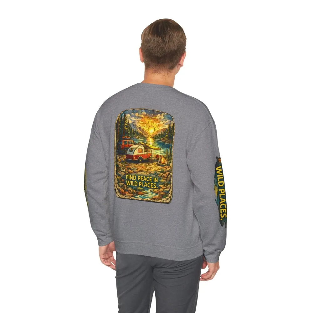 2703532812135304209_2048.jpeg Unisex Heavy Blend™ Crewneck Sweatshirt — "Find Peace In Wild Places" Design Cubic-Line