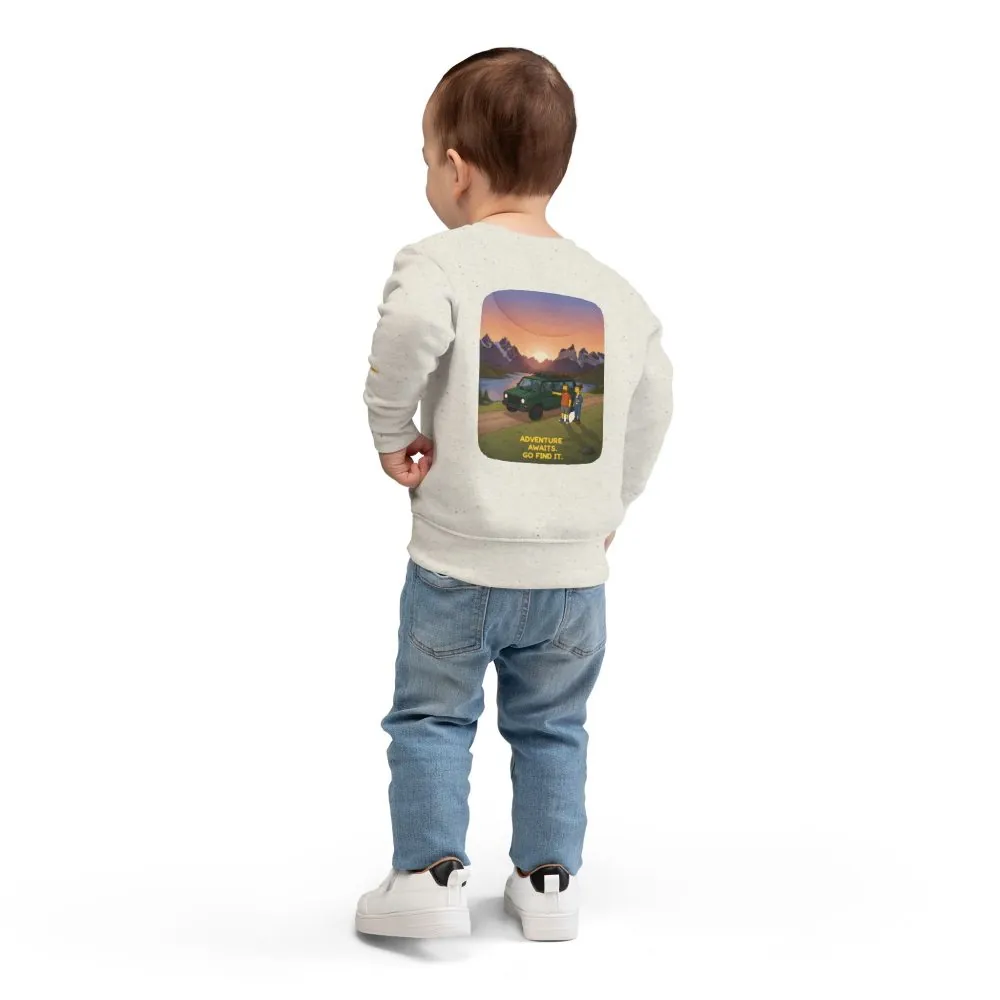 2705974666709327870_2048.jpeg Toddler Sweatshirt - "Adventure Awaits-Go Find It" (Design Sitcom-Line)