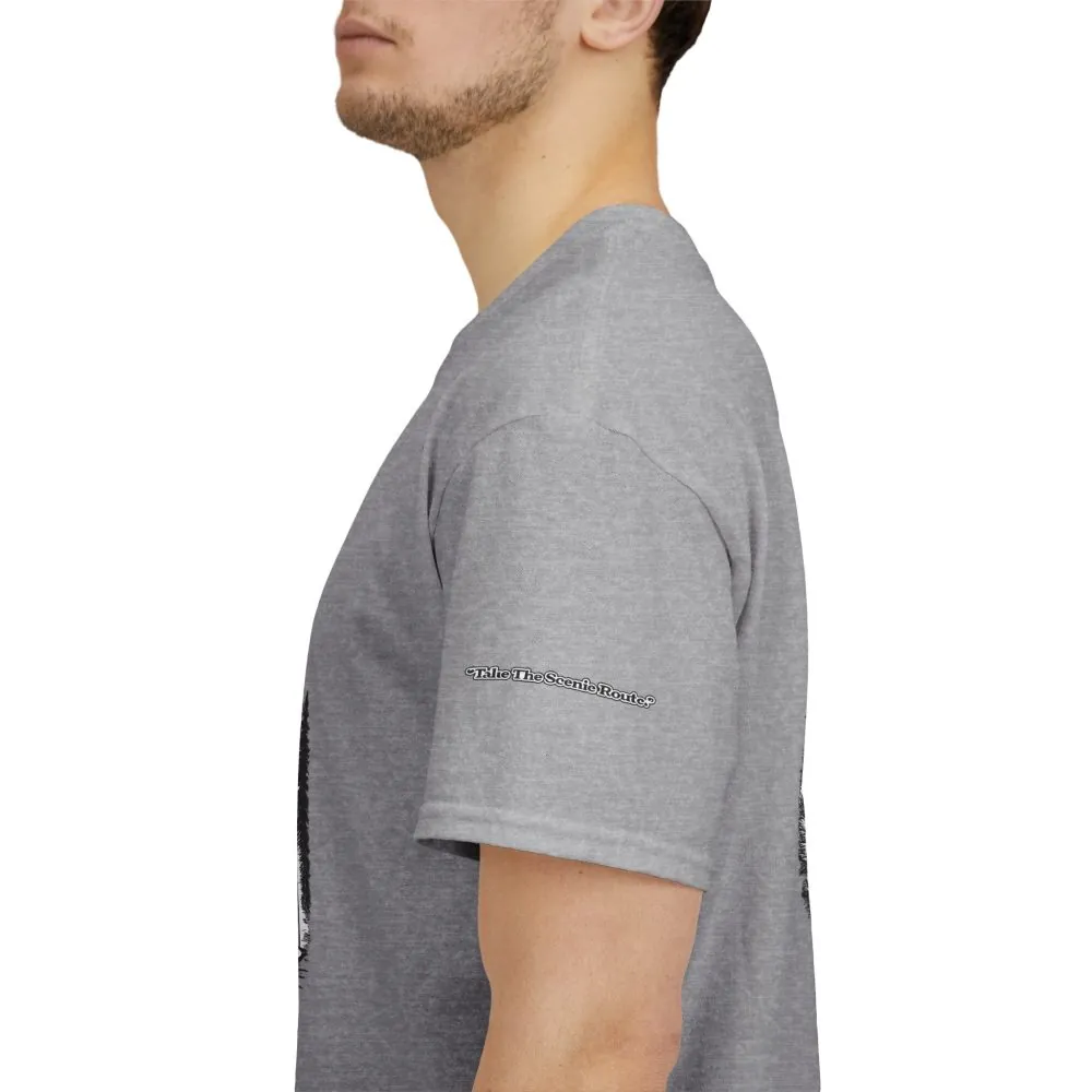 2707670648930096385_2048.jpeg Unisex Heavy Cotton Tee — "Take The Scenic Route" Design Minimal-Line