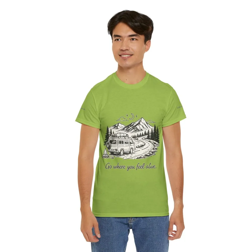 2726215888044575396_2048.jpeg Unisex Heavy Cotton Tee — "Go Where You Feel Alive" Design Minimal-Line