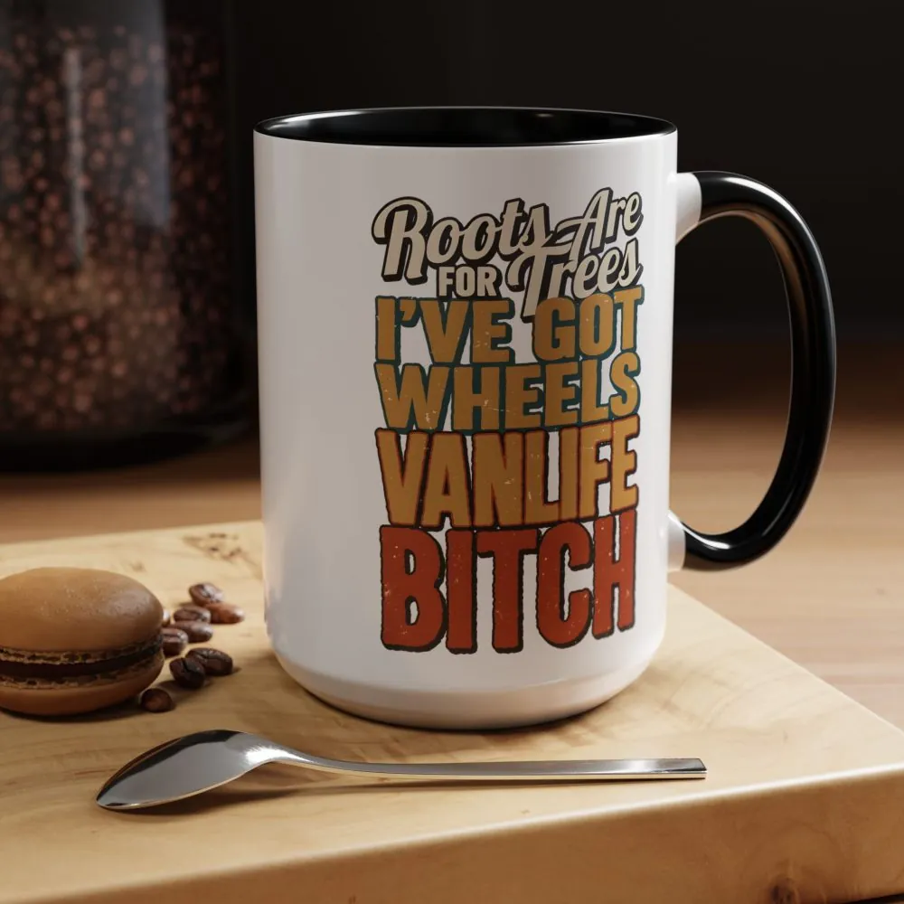 Accent Coffee Mug (11, 15oz) — "Roots Are For Trees" Design F**K-Line
