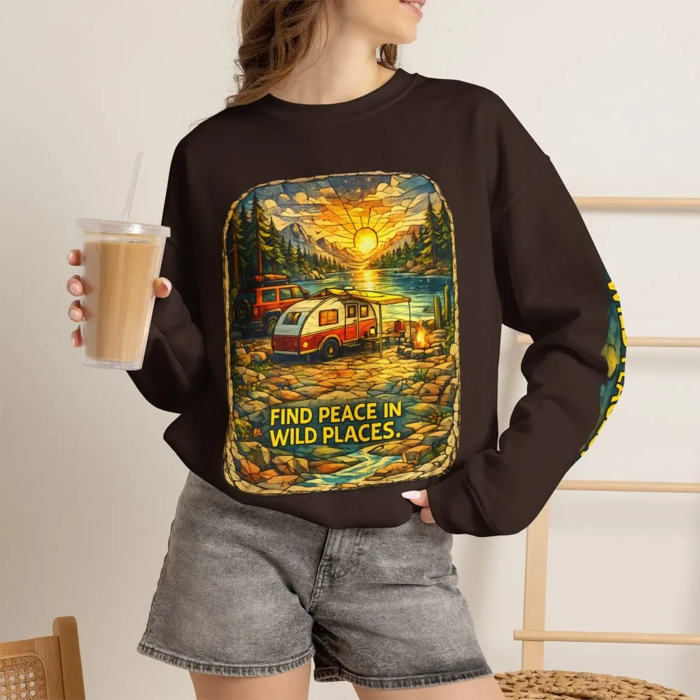 2751716616103229843_2048.jpeg Unisex Heavy Blend™ Crewneck Sweatshirt — "Find Peace In Wild Places" Design Cubic-Line