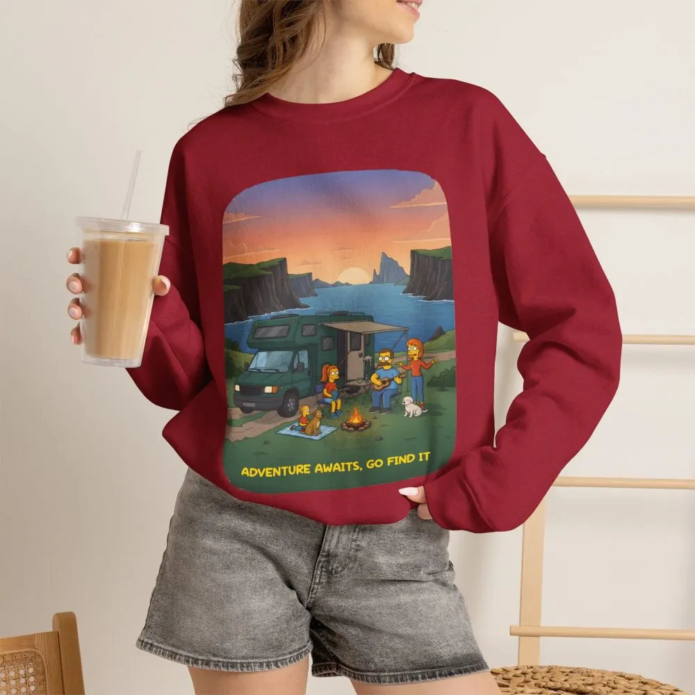 2767068277171019495_2048.jpeg Unisex Heavy Blend™ Crewneck Sweatshirt — "Adventure Awaits-Go Find It"" Design Sitcom-Line