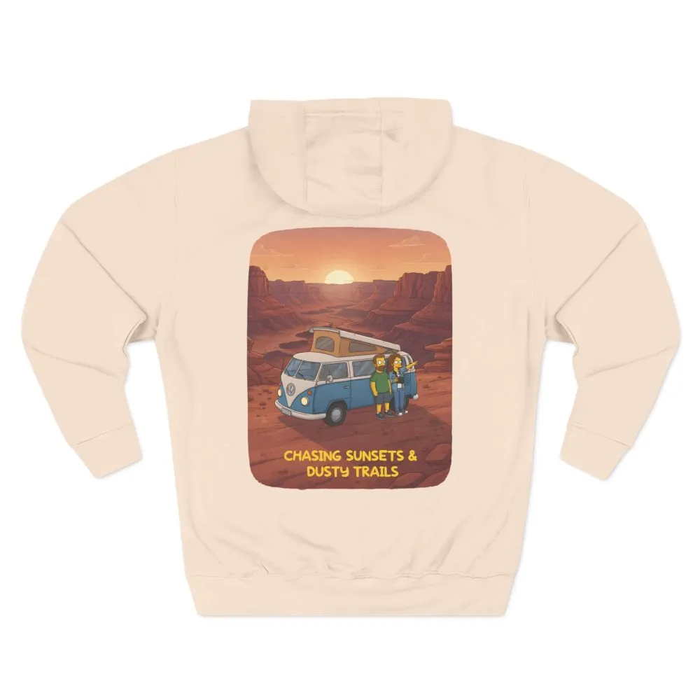 2769825111925231797_2048.jpeg Three-Panel Fleece Hoodie - "Chasing Sunsets And Dusty Trails" Design Sitcom-Line