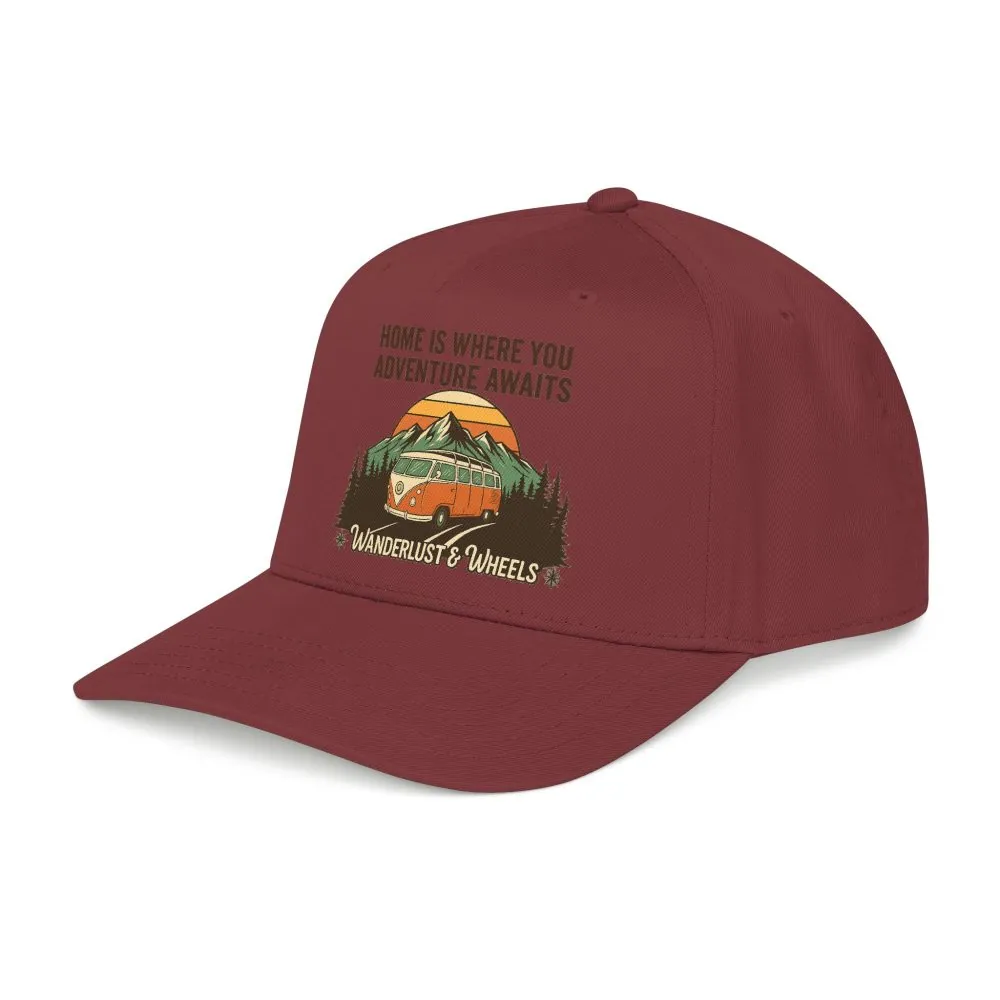 Baseball Cap - "Home Is Where You Adventure Awaits" Mid Profile Baseball Cap