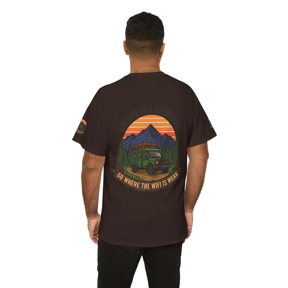 2786116149407709379_2048.jpeg Unisex Heavy Cotton Tee — "Go Where the WiFi Is Weak" Adventure Shirt