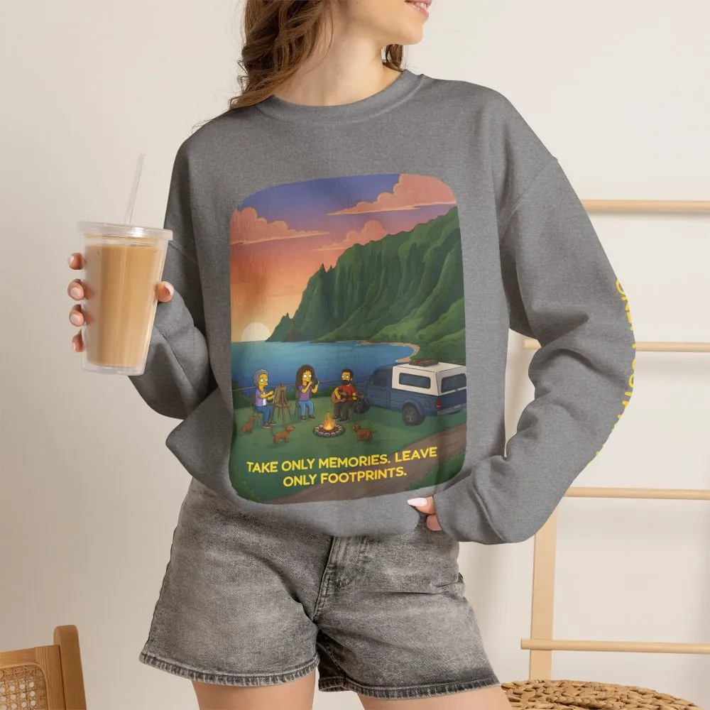 2809031229617741406_2048.jpeg Unisex Heavy Blend™ Crewneck Sweatshirt — "Take Only Memories-Leave Only Footprints" Design Sitcom-Line