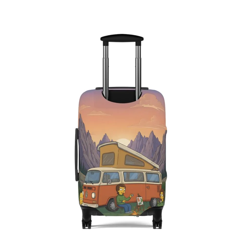 Luggage Cover — Adventure Camper Sketch Travel Suitcase(Design Sitcom-Line)