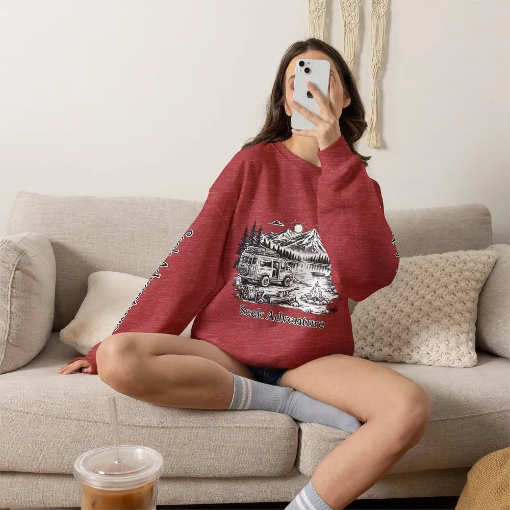 2814994660584173960_2048.jpeg Unisex Heavy Blend™ Crewneck Sweatshirt — "Seek Adventure" Design Minimal-Line