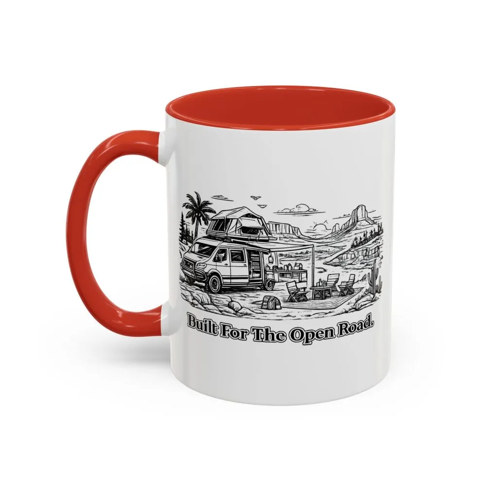 Accent Coffee Mug (11, 15oz) — "Built For The Open Road" Design Minimal-Line