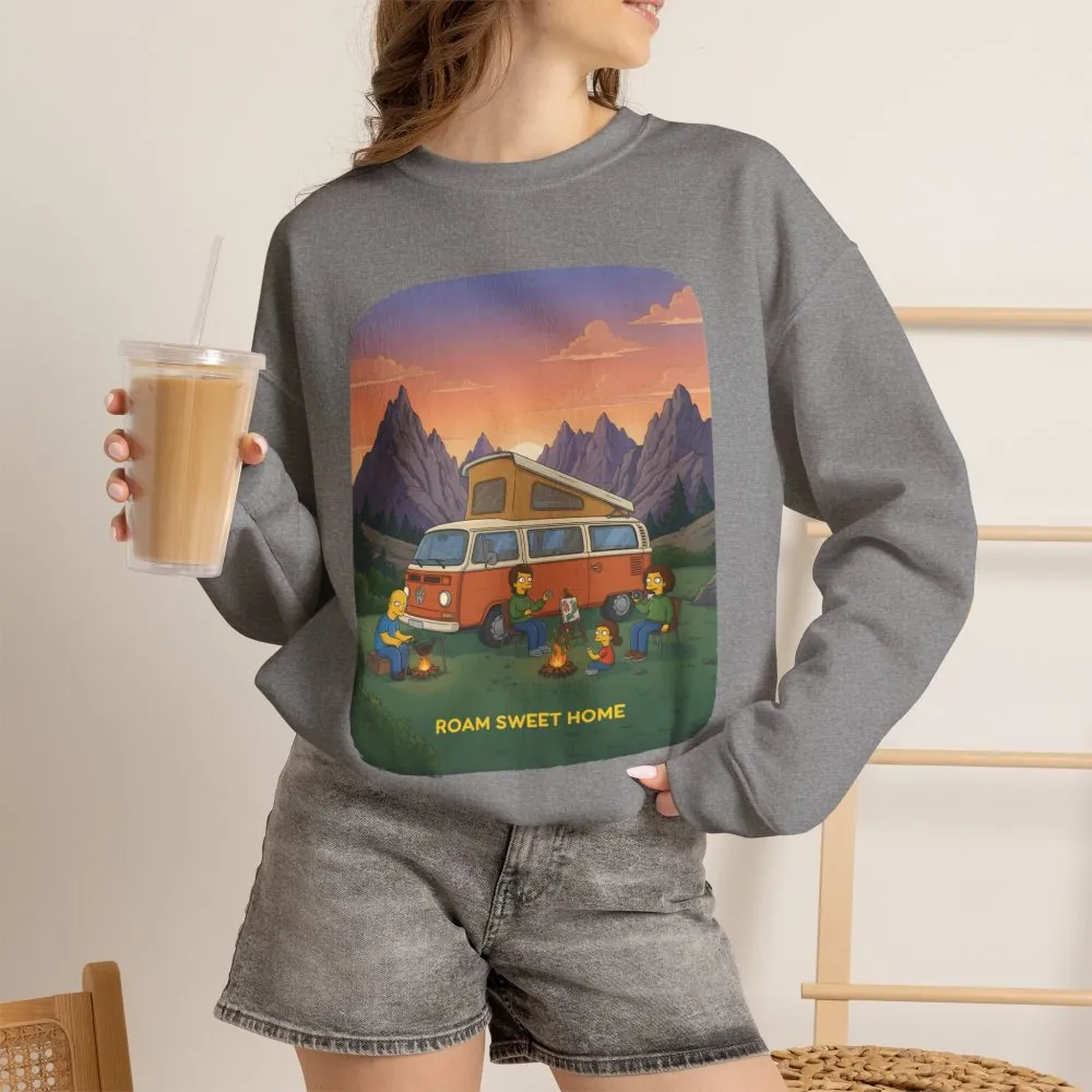 Unisex Heavy Blend™ Crewneck Sweatshirt — "Roam Sweet Home" Design Sitcom-Line