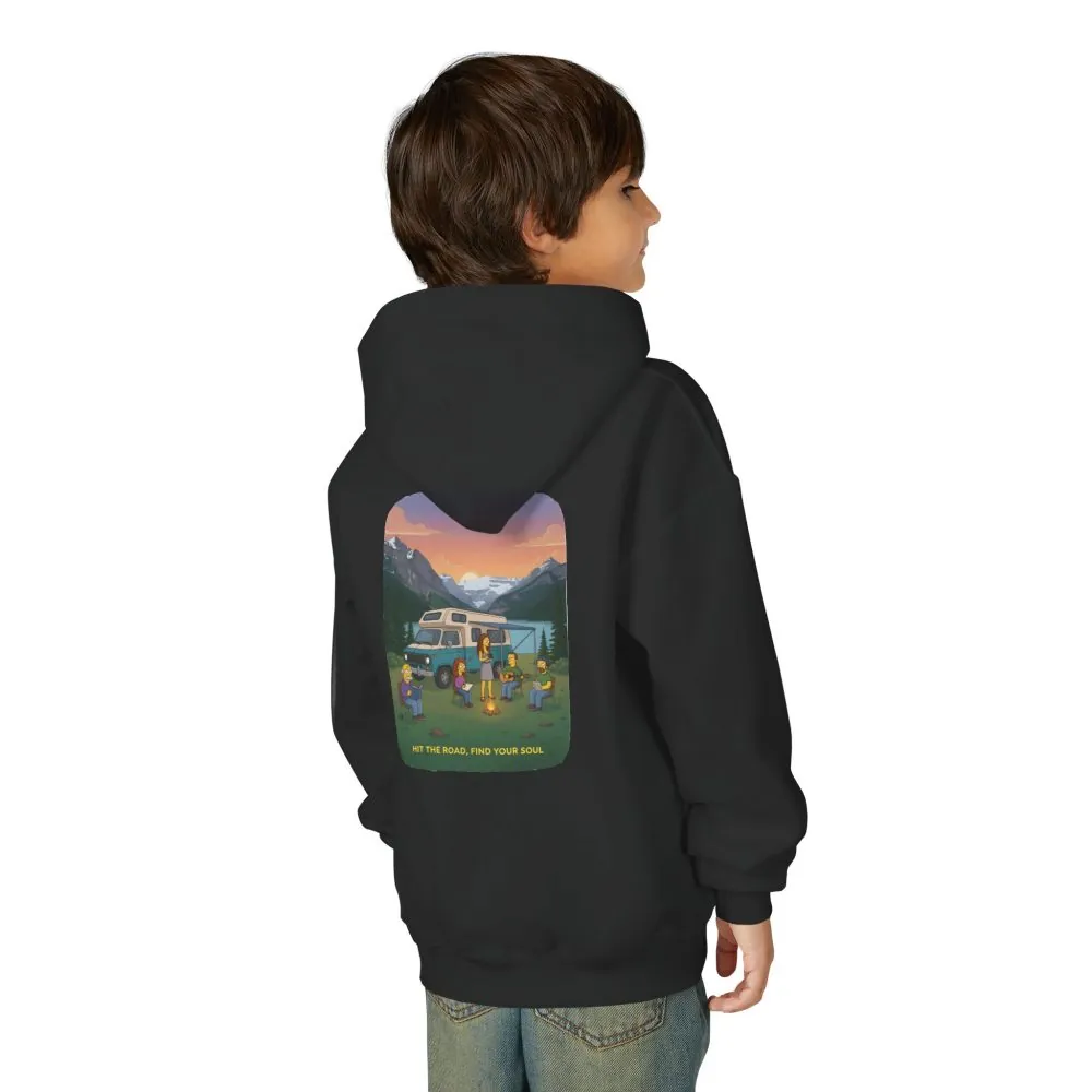 Youth Hoodie(Gildan) – "Hit The Road-Find Your Soul" (Design Sitcom-Line)
