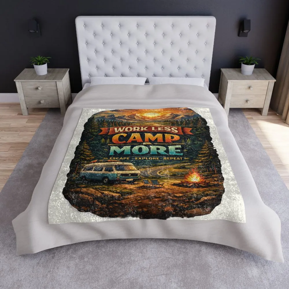 2867184011969115728_2048.jpeg Crushed Velvet Blanket —"Work Less-Camp More" Design Scenic-Line (Campervan)