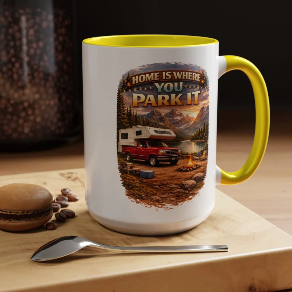 287347012621494714_2048.jpeg Accent Coffee Mug (11, 15oz) — "Home Is Where You Park It" Design Scenic-Line