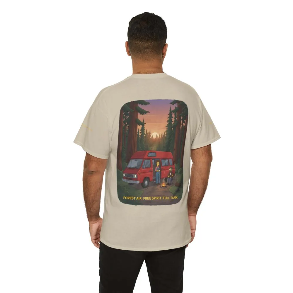 2882557800256346250_2048.jpeg Unisex Heavy Cotton Tee — "Forest Air Free Spirit Full Tank" Design Sitcom-Line