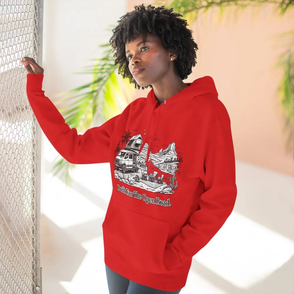 2904125021999356449_2048.jpeg Three-Panel Fleece Hoodie - "Built For The Open Road" Design Minimal-Line