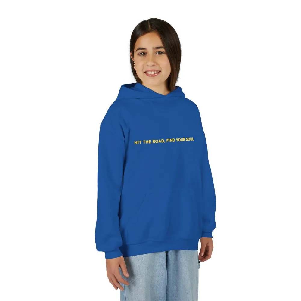 Youth Hoodie(Gildan) – "Hit The Road-Find Your Soul" (Design Sitcom-Line)