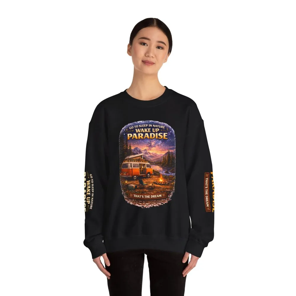 Unisex Heavy Blend™ Crewneck Sweatshirt — "Go To Sleep Nature " Design Scenic-Line