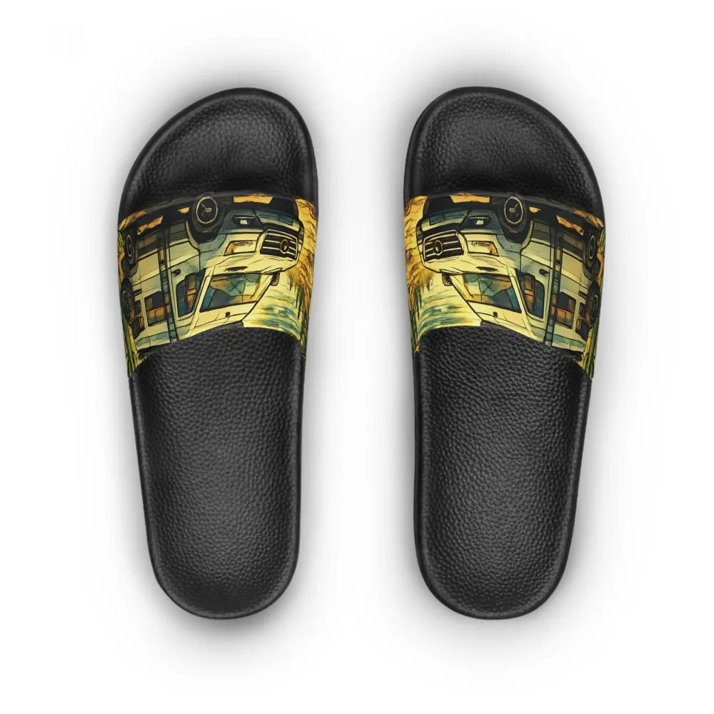 Women's Slide Sandals - Mercedes Camper Van Slides (Cubic-Line)