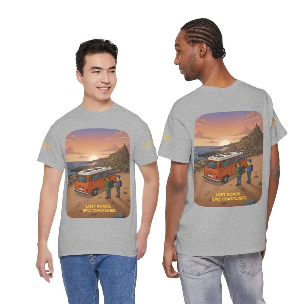 2933220785689657915_2048.jpeg Unisex Heavy Cotton Tee — "Lost Roads Epic Coastlines" Design Sitcom-Line