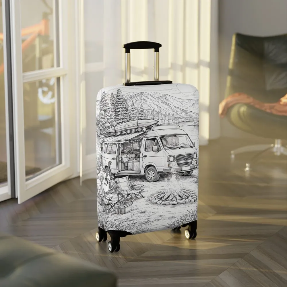 2939610333918355992_2048.jpeg Luggage Cover — Adventure Camper Sketch Travel Suitcase
