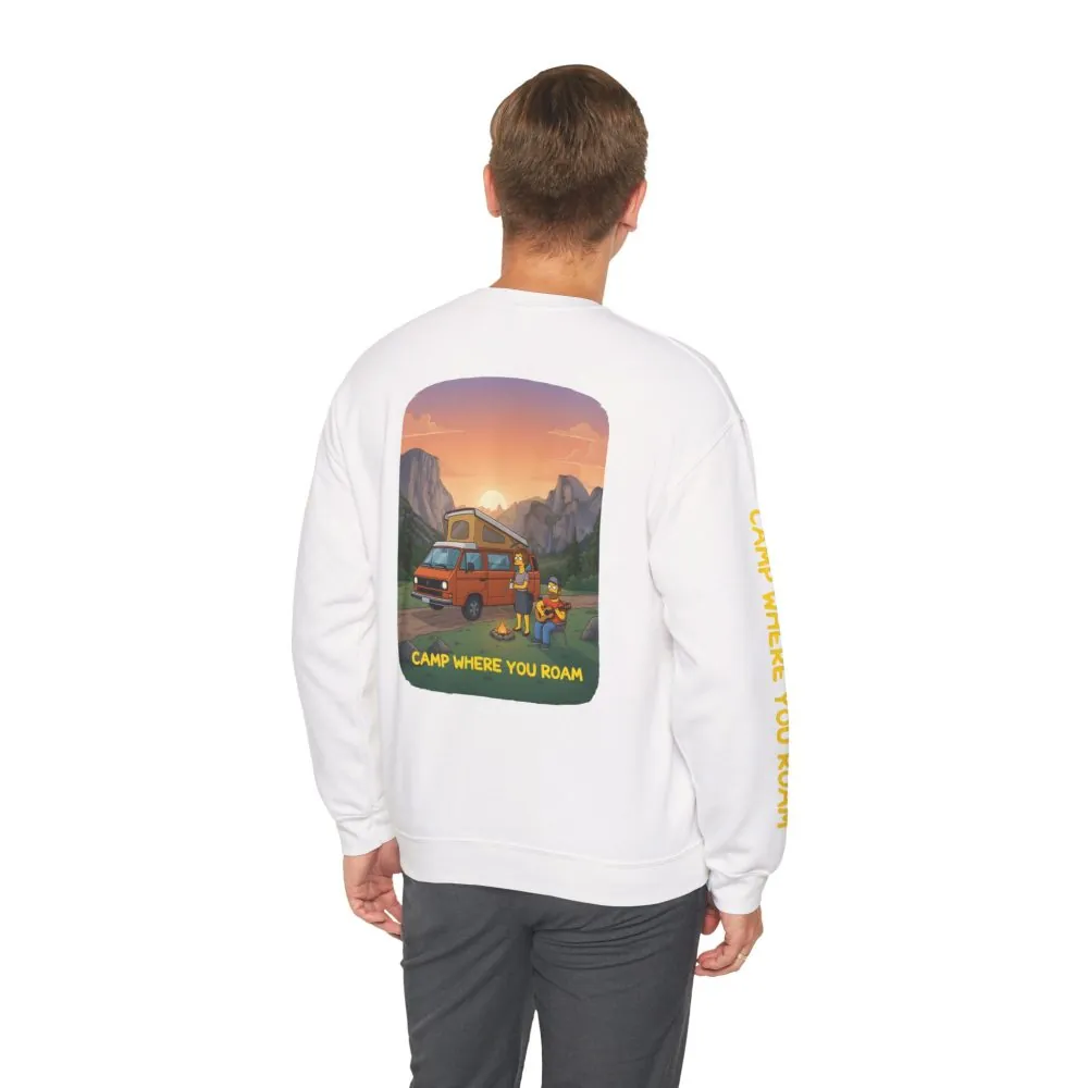 2946439666031681527_2048.jpeg Unisex Heavy Blend™ Crewneck Sweatshirt — "Camp Where You Roam" Design Sitcom-Line