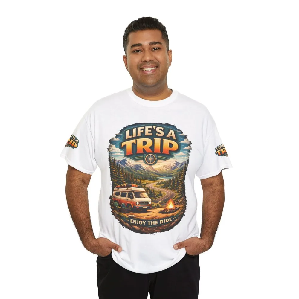2950126677823074742_2048.jpeg Unisex Heavy Cotton Tee — "Live´s A Trip-Enjoy The Ride" Design Scenic-Line